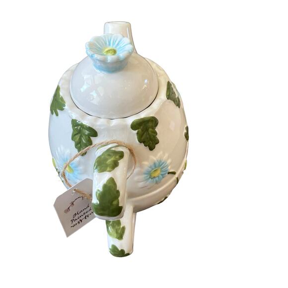 Connections 3 pc Hand Painted Spring Floral Ceramic Tea Pot & Cup For One NEW - Picture 10 of 12
